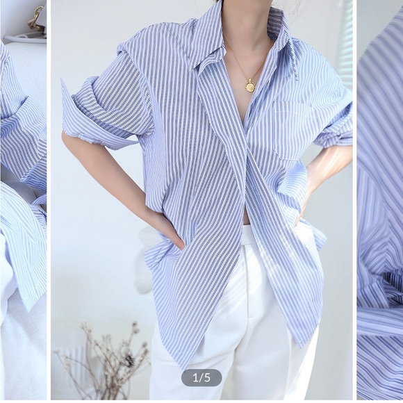 Pin Striped Button Down Tank